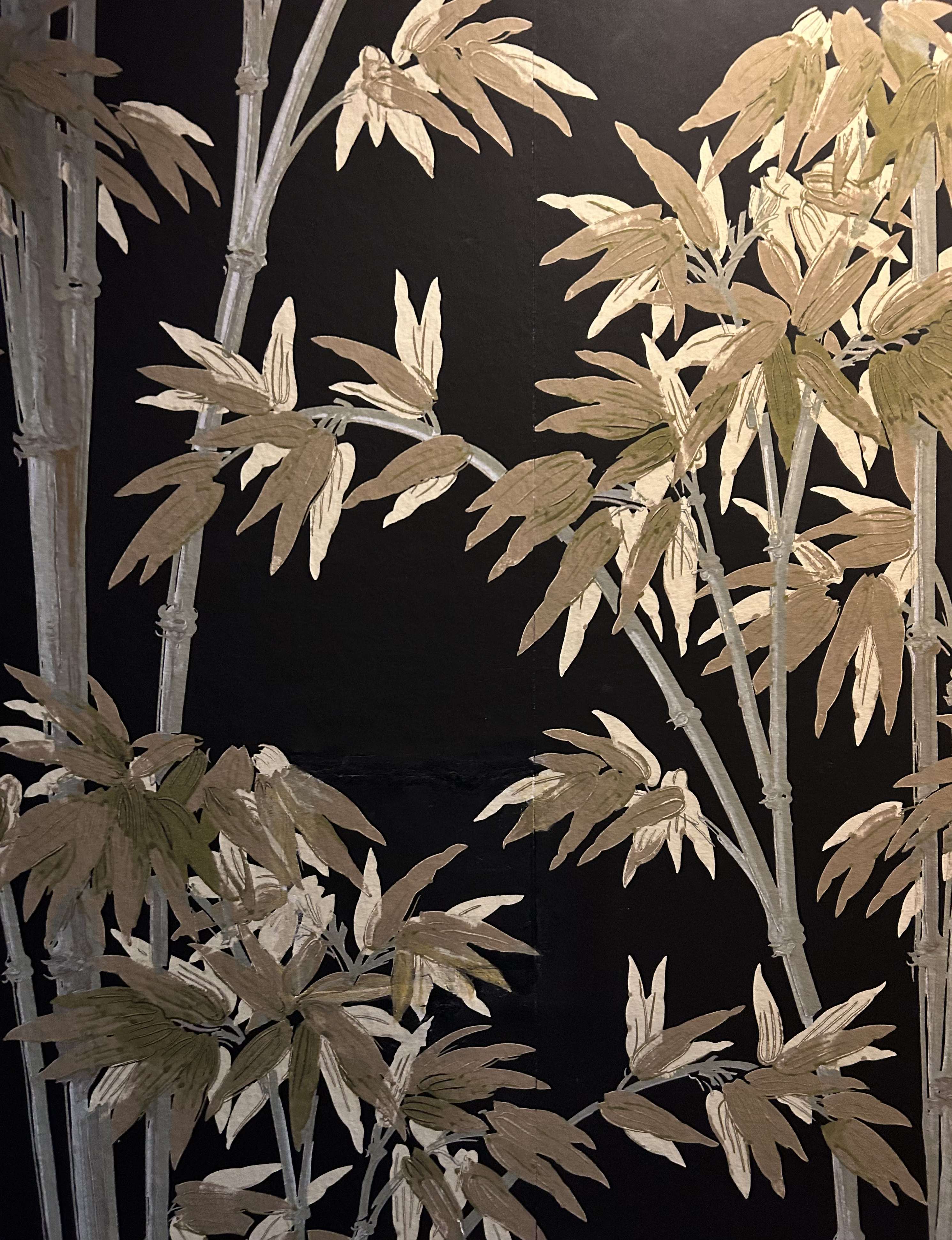 Bamboo mural after decorative painting