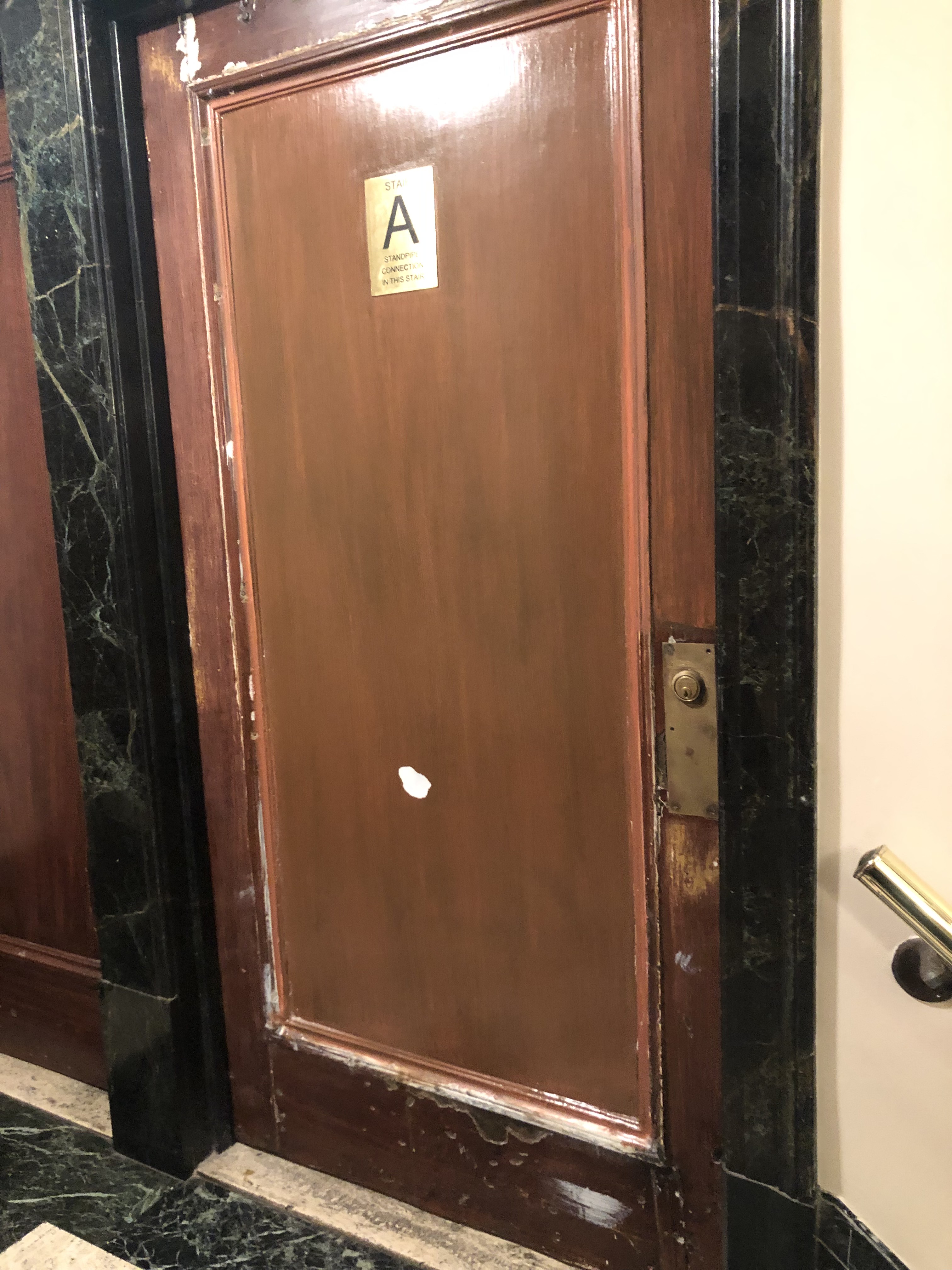 Stair door before restoration