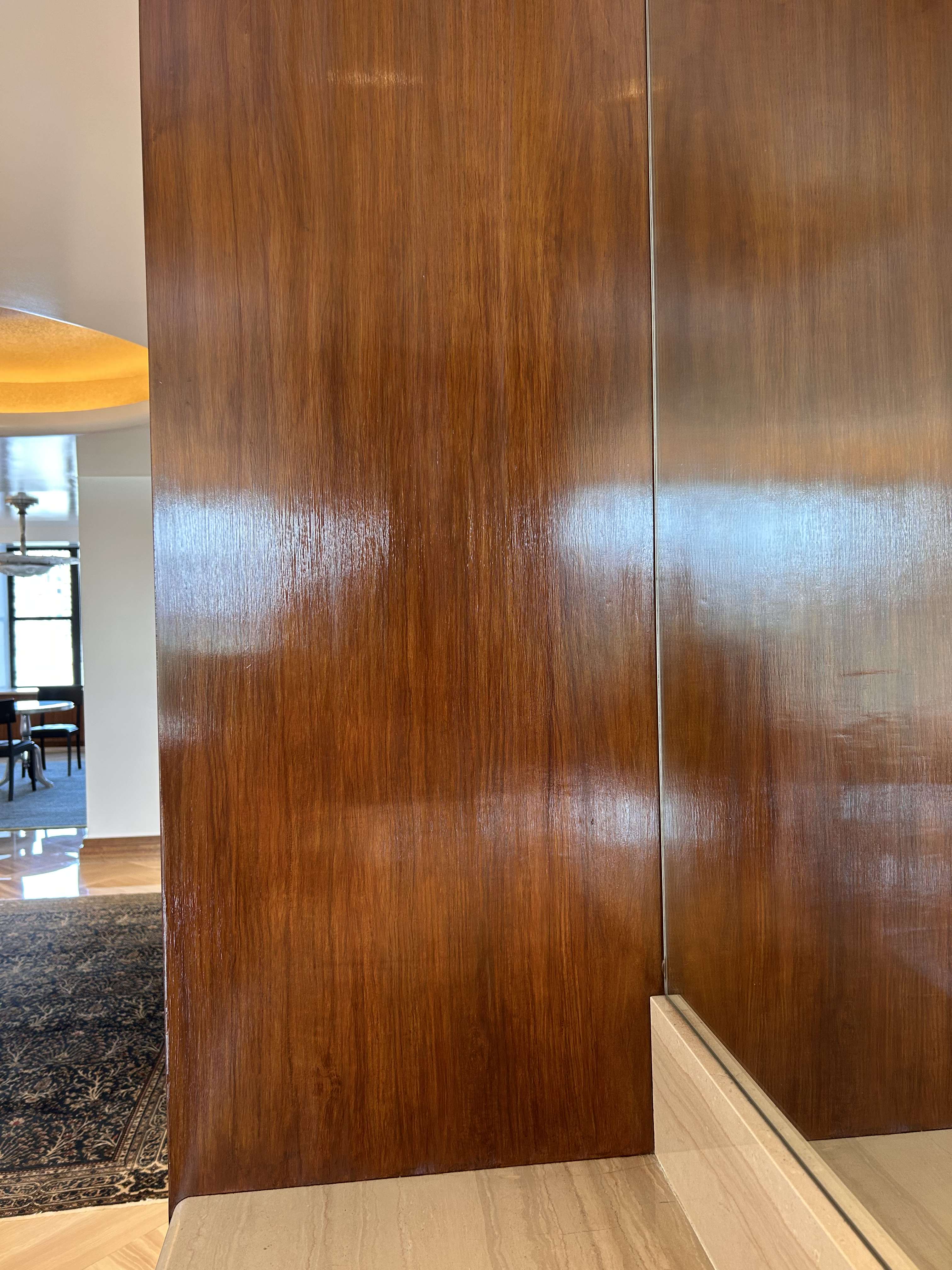Wood paneling after restoration