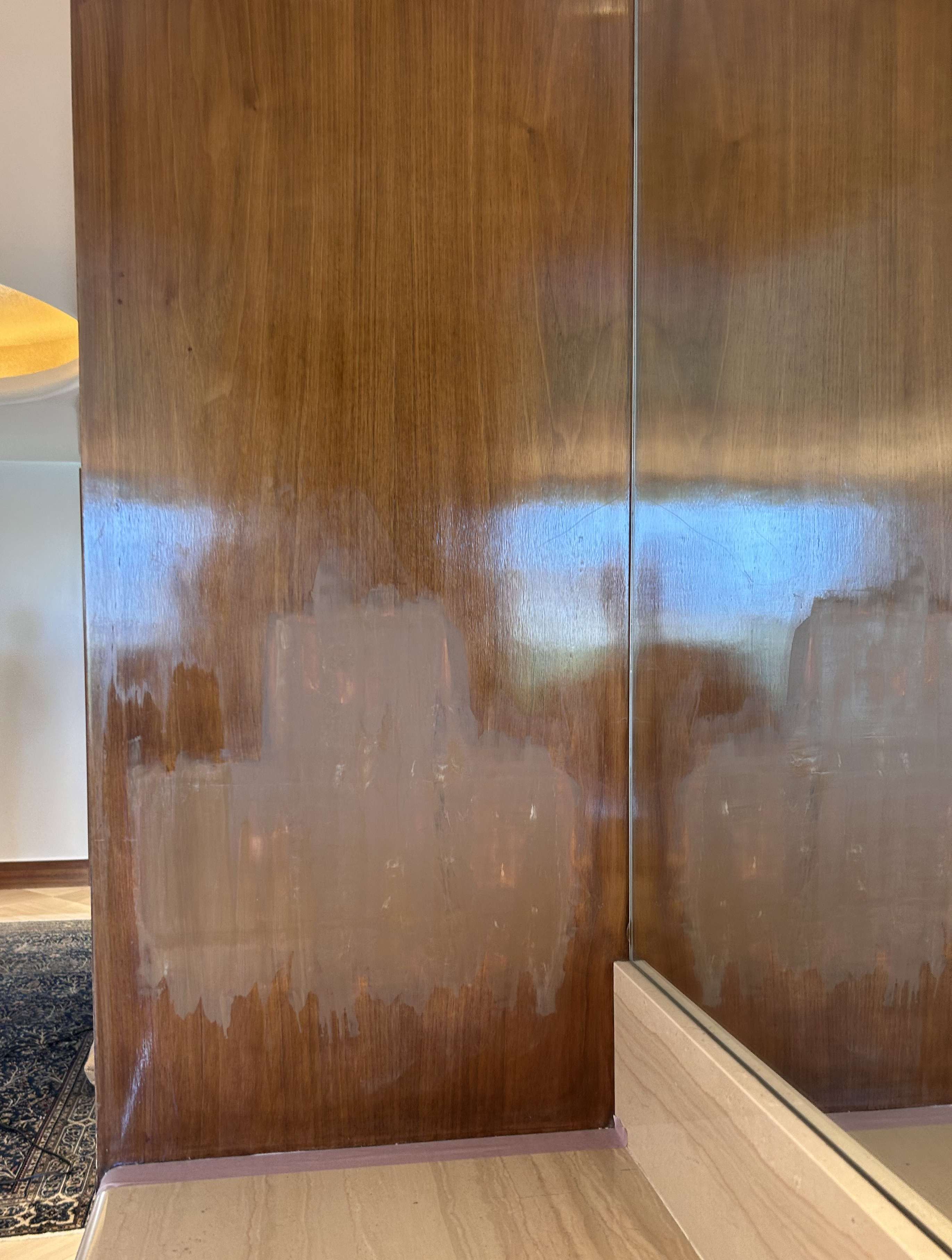 Wood paneling before restoration