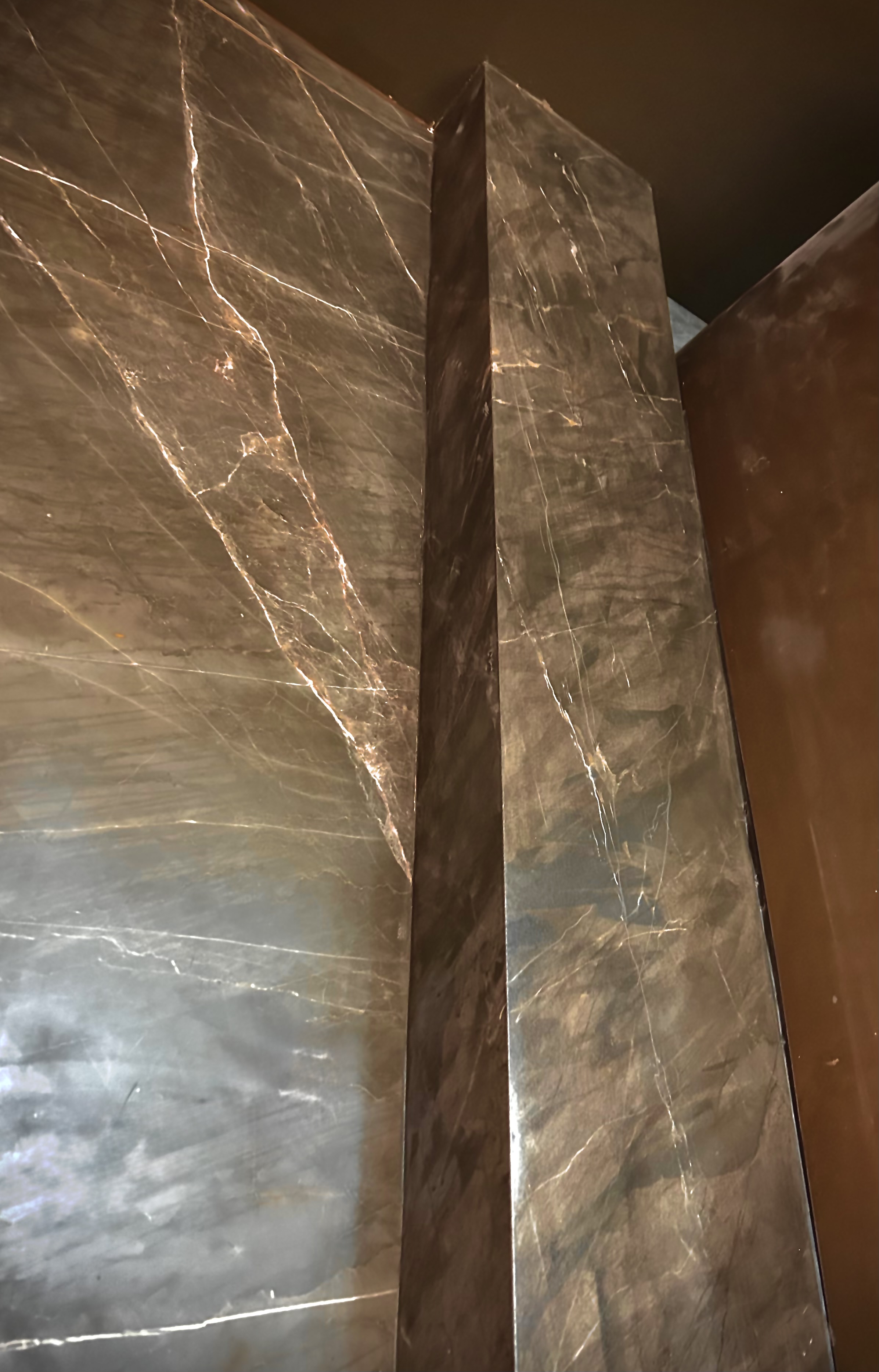 Faux marble columns after refinement