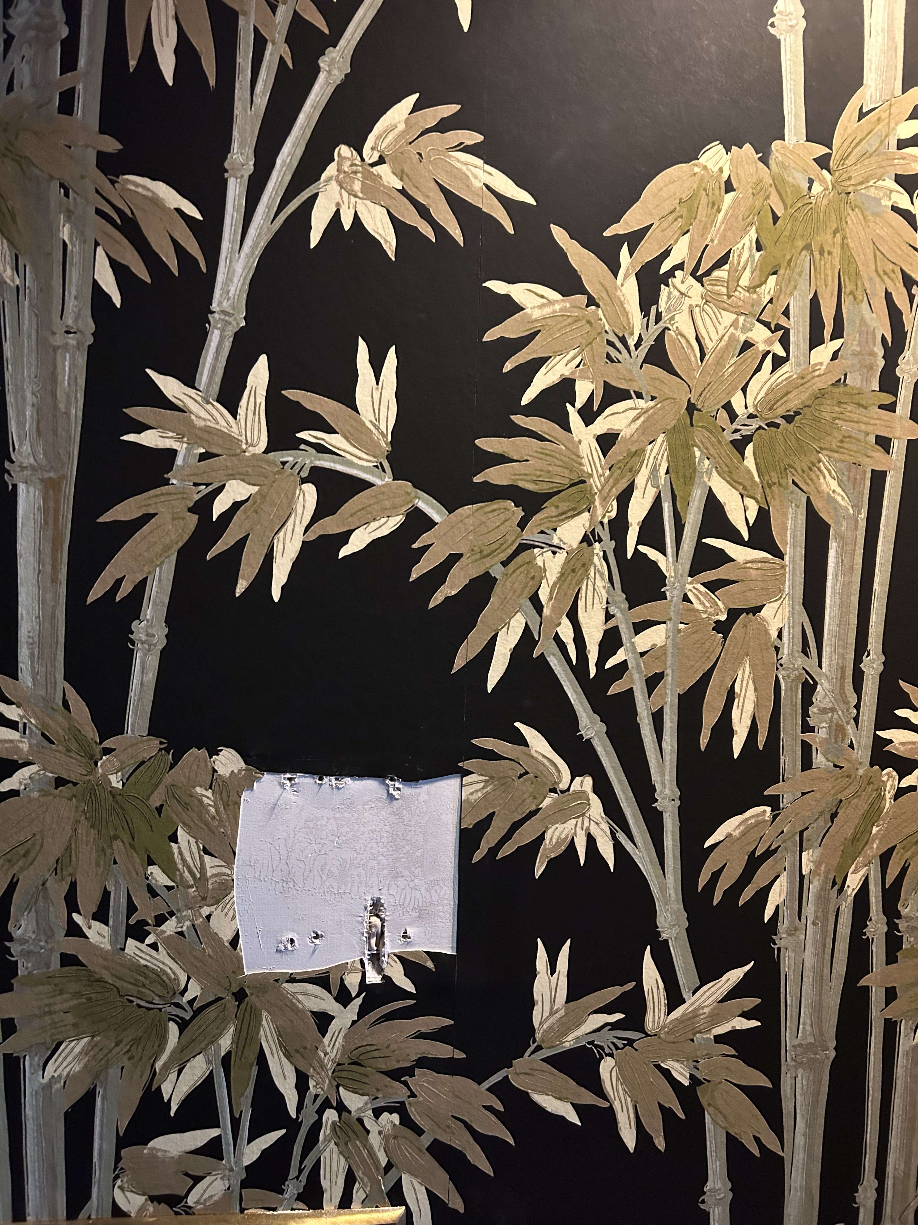 Bamboo mural before decorative painting